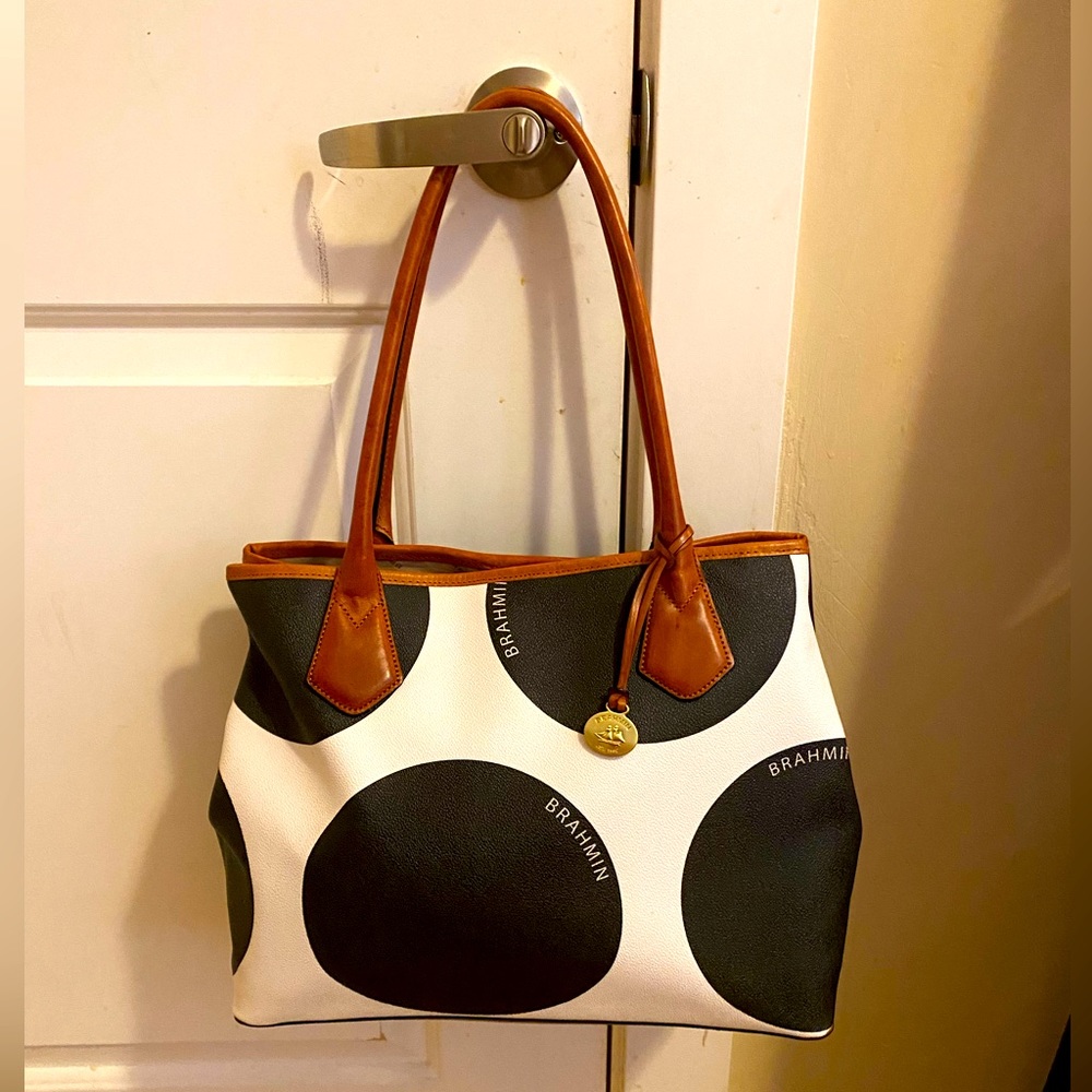 Authentic leather Brahmin Tote - Polka Dots Collection